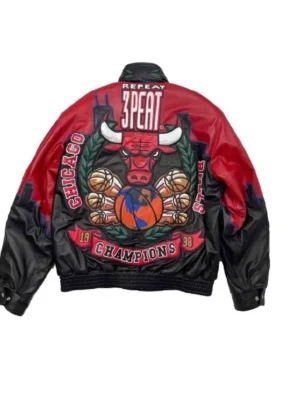 3 Peat Chicago Bulls Leather Jacket