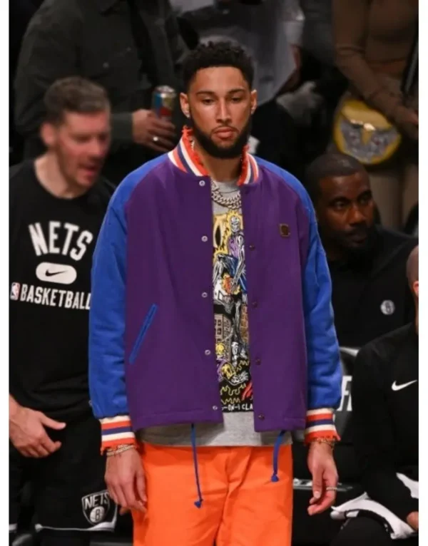 Ben Simmons Nba Brooklyn Nets Purple Bomber Jacket