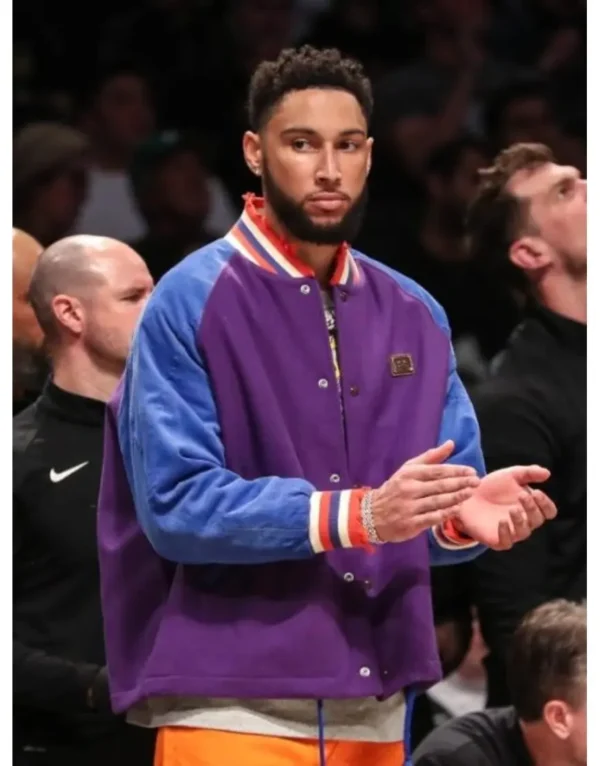 Ben Simmons Nba Brooklyn Nets Purple Bomber Jacket