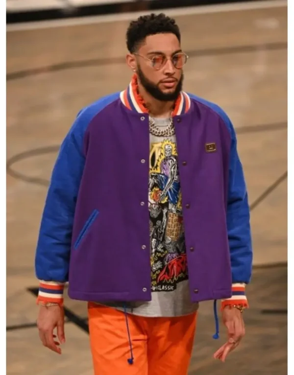 Ben Simmons Nba Brooklyn Nets Purple Bomber Jacket