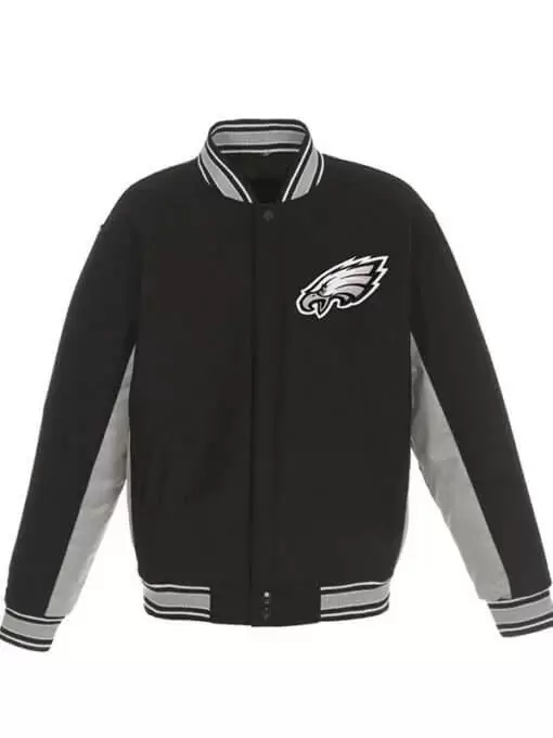 Black Philadelphia Eagles Varsity Jacket