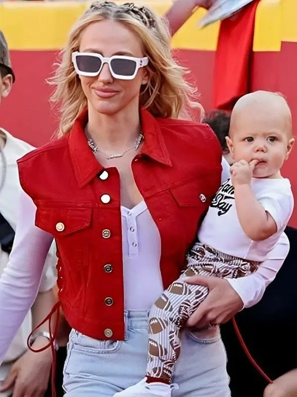 Brittany Mahomes Red Chiefs Denim Vest