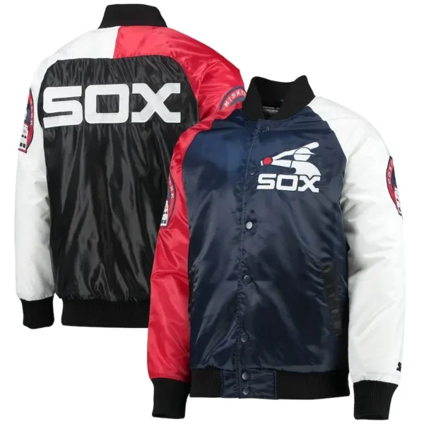 Chicago White Sox Starter Tri-color Satin Full-snap Varsity Jacket