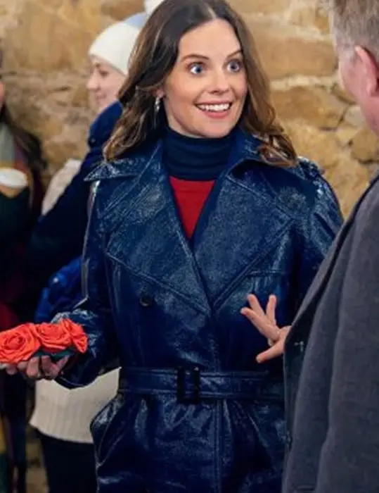 Christmas In Notting Hill Sarah Ramos Leather Coat