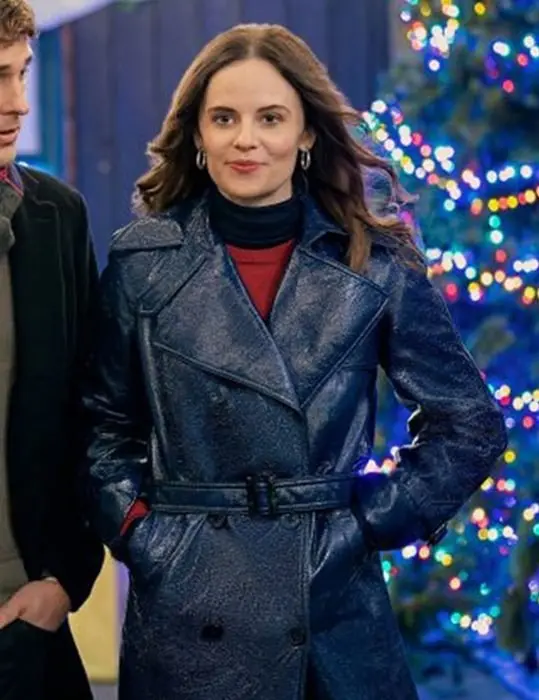 Christmas In Notting Hill Sarah Ramos Leather Coat