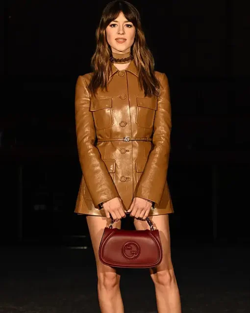 Daisy Edgar Gucci Cruise 2025 Camel Coat