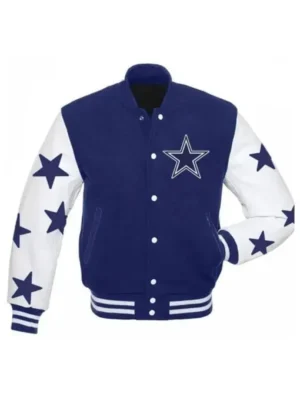 Dallas Cowboys Star Royal Blue And White Varsity Jacket