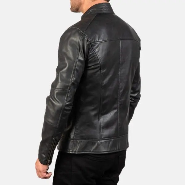 Men’s Dean Black Leather Biker Jacket