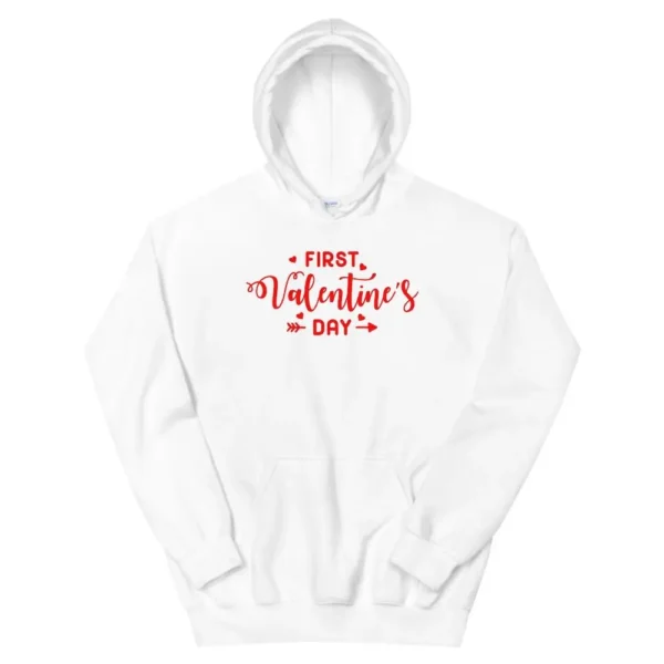 First Valentine’s Day White Hoodie