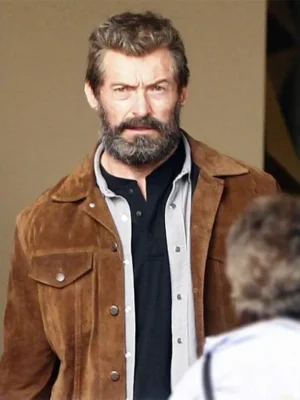 Hugh Jackman Brown Suede Leather Jacket