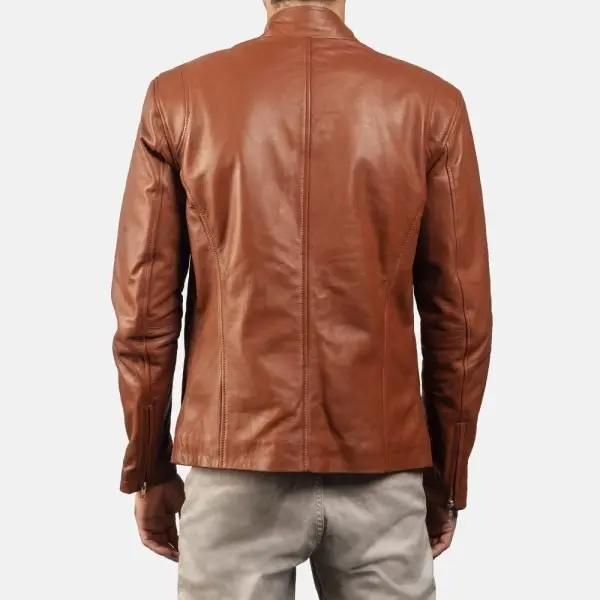 Men’s Ionic Brown Leather Biker Jacket