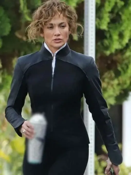 Atlas 2024 Jennifer Lopez Black Leather Jacket