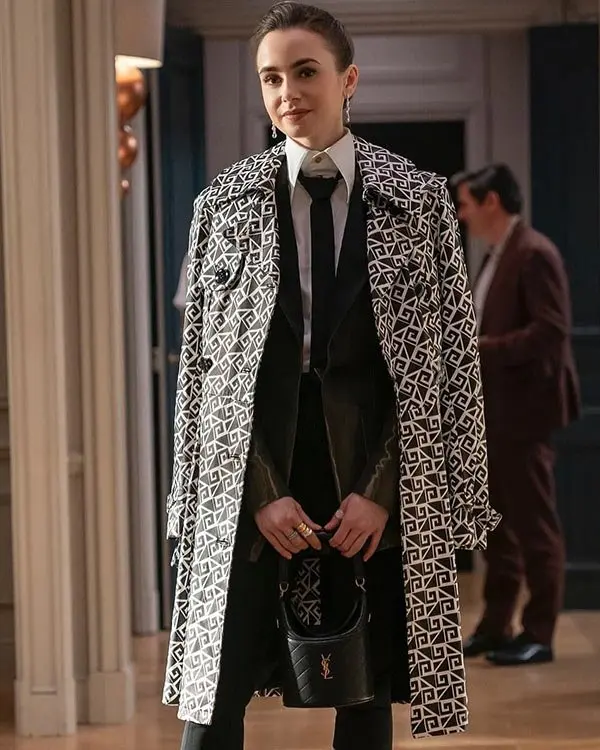 Emily In Paris S04 Lily Collins Geometric Coat