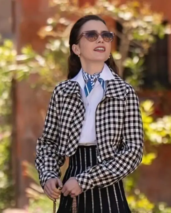 Emily In Paris S04 Lily Collins Plaid Jacket