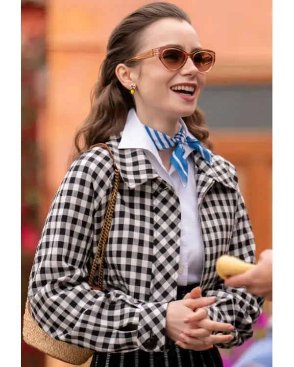 Emily In Paris S04 Lily Collins Plaid Jacket