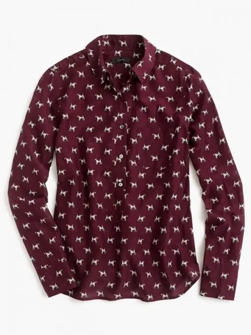 A Discovery Of Witches Louise Brealey Burgundy Shirt