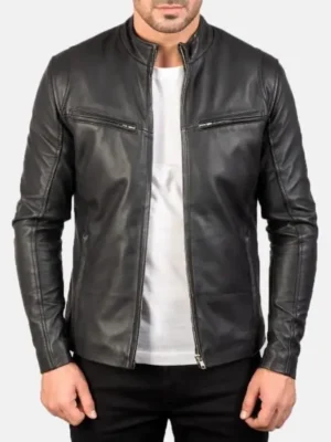 Men’s Ionic Black Leather Jacket