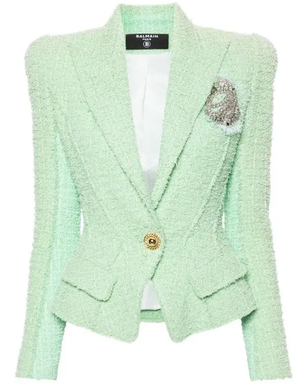 Emily In Paris S04 Ashley Park Mint Green Tweed Blazer