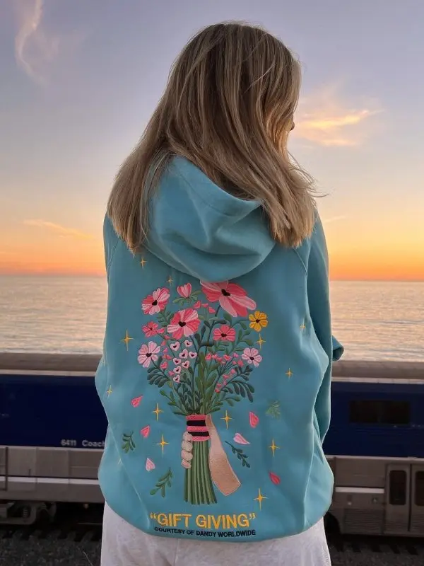 Gift Giving Oversized Lux Hoodie in Blue