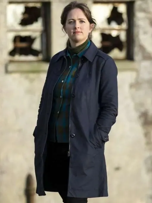 Shetland Ds Alison Mcintosh Blue Trench Coat