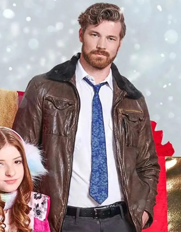 The Naughty Nine 2023 Derek Theler Brown Leather Jacket