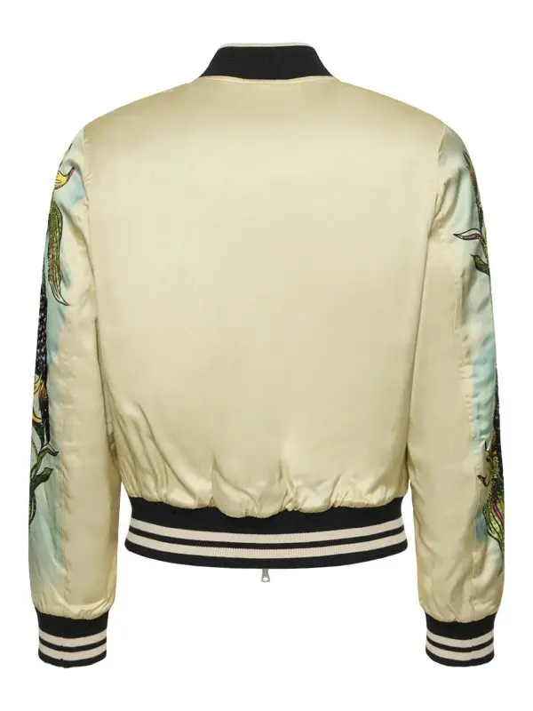 John Legend Embellished Bird Print Bomber Jacket