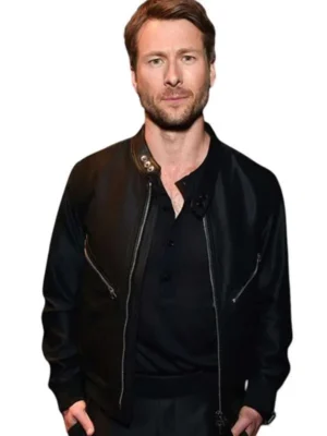 Glen Powell Twisters 2024 Black Leather Jacket