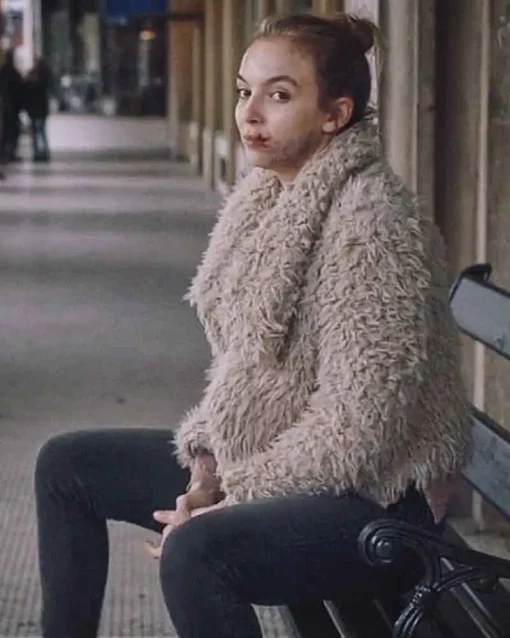 Jodie Comer Killing Eve Fur Jacket