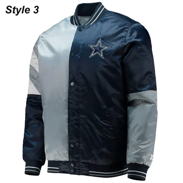 Dallas Cowboys The Tradition II Satin Blue and Grey Jacket