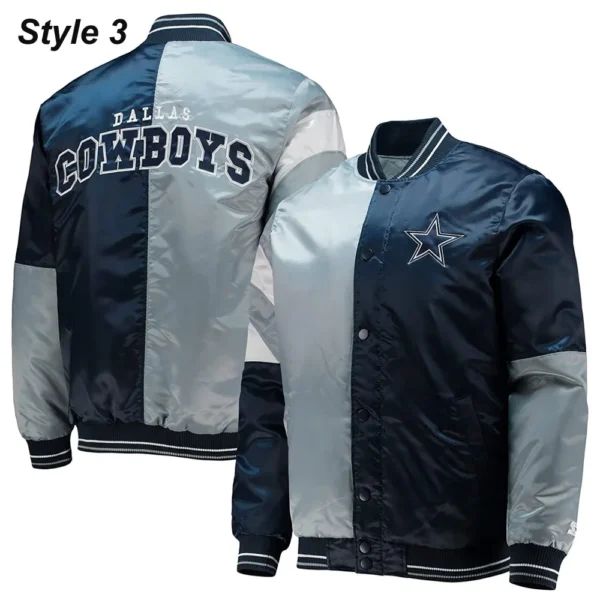 Dallas Cowboys The Tradition II Satin Blue and Grey Jacket