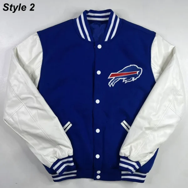 Buffalo Bills Blue & White Letterman Jacket