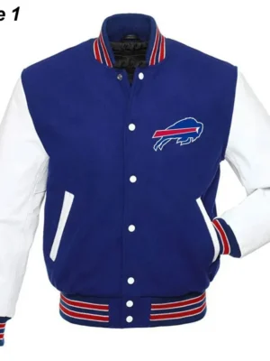 Buffalo Bills Blue & White Letterman Jacket