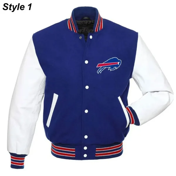 Buffalo Bills Blue & White Letterman Jacket