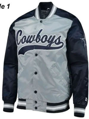 Dallas Cowboys The Tradition II Satin Blue and Grey Jacket