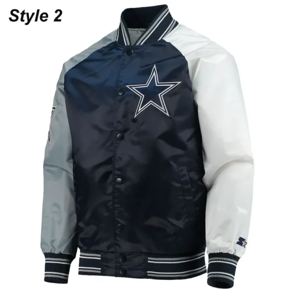 Dallas Cowboys The Tradition II Satin Blue and Grey Jacket