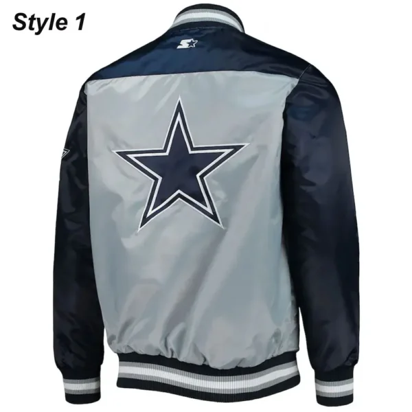 Dallas Cowboys The Tradition II Satin Blue and Grey Jacket