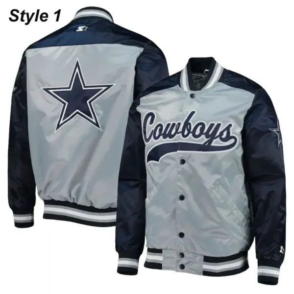 Dallas Cowboys The Tradition II Satin Blue and Grey Jacket