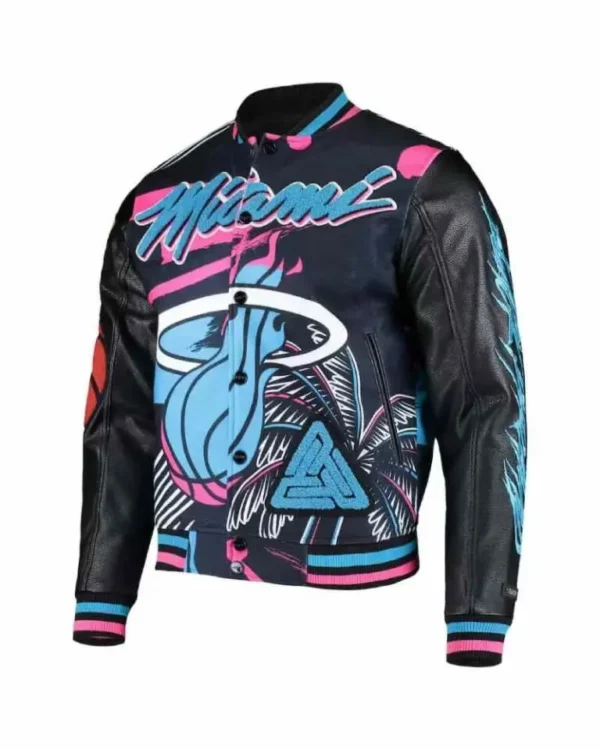 Miami Heat Pro Standard Black Pyramid Varsity Jacket