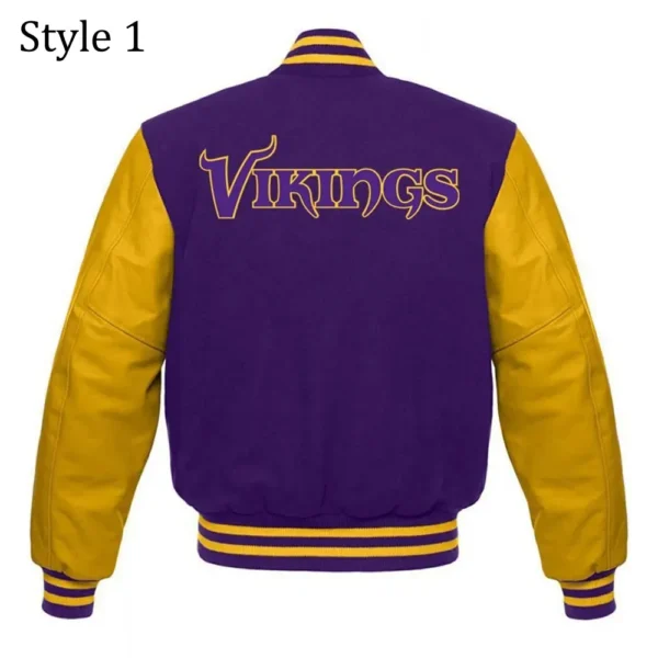 Minnesota Vikings Purple and Yellow Letterman Jacket