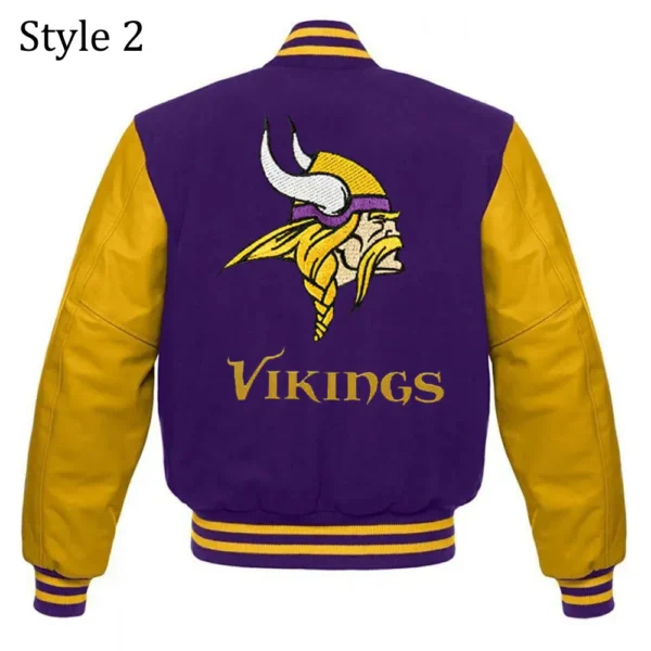 Minnesota Vikings Purple and Yellow Letterman Jacket