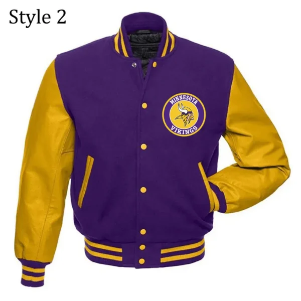 Minnesota Vikings Purple and Yellow Letterman Jacket