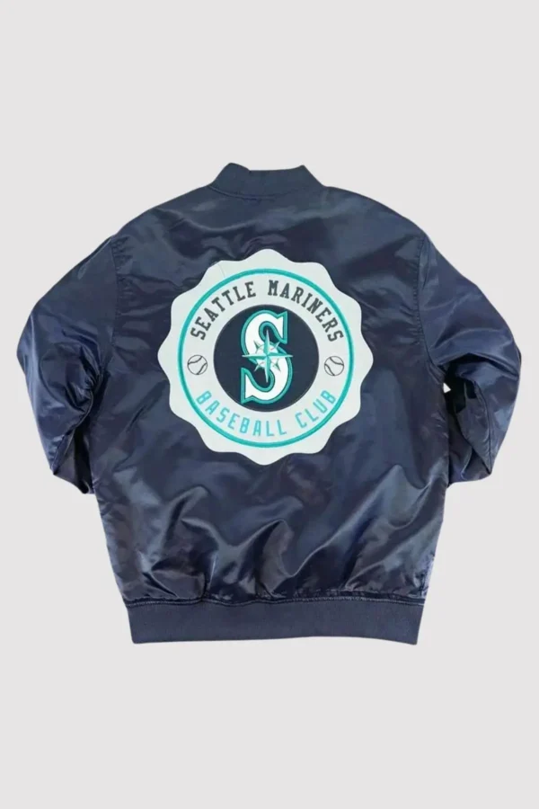 Navy Seattle Mariners Crest Varsity Jacket