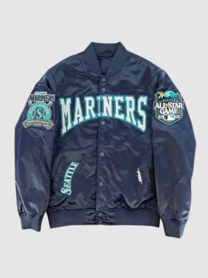 Navy Seattle Mariners Crest Varsity Jacket