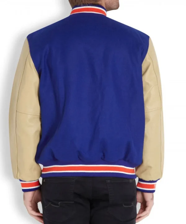 Men’s New York Knicks Blue Letterman Jacket