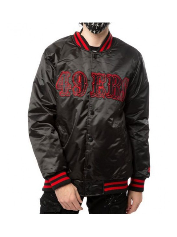 Starter San Francisco 49ers Black Bomber Jacket