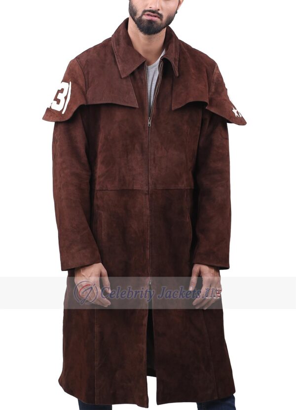 A7 Brown Suede Leather Duster Trench Coat