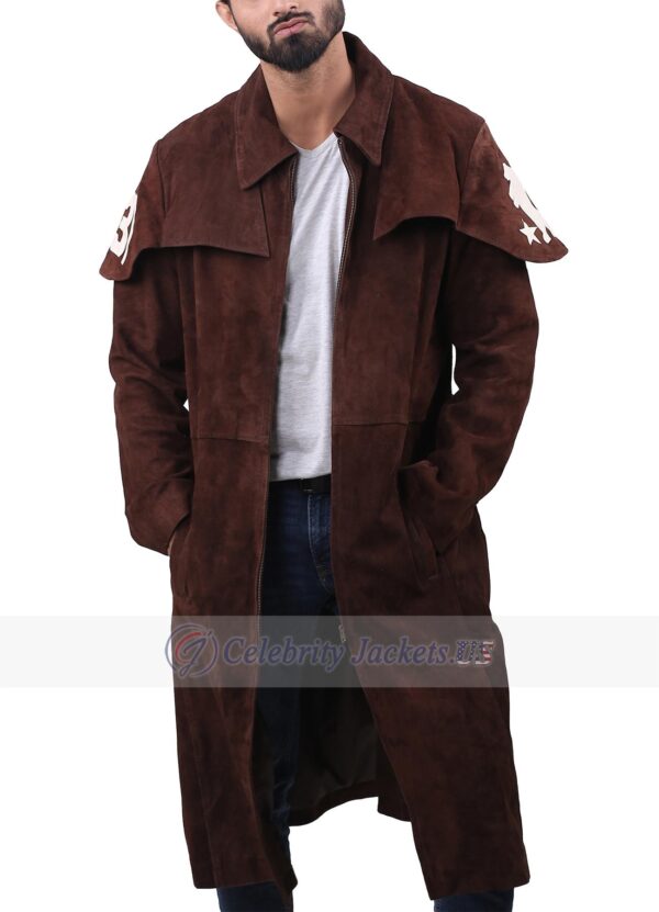 A7 Brown Suede Leather Duster Trench Coat