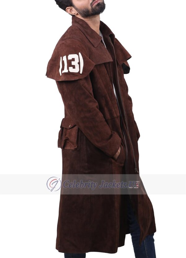 A7 Brown Suede Leather Duster Trench Coat