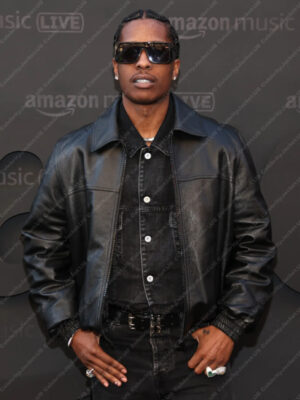 ASAP Rocky Black Leather Jacket