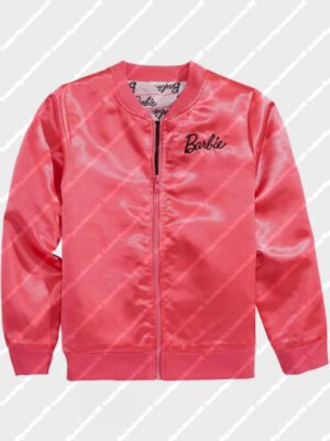 Barbie Pink Satin Bomber Jacket